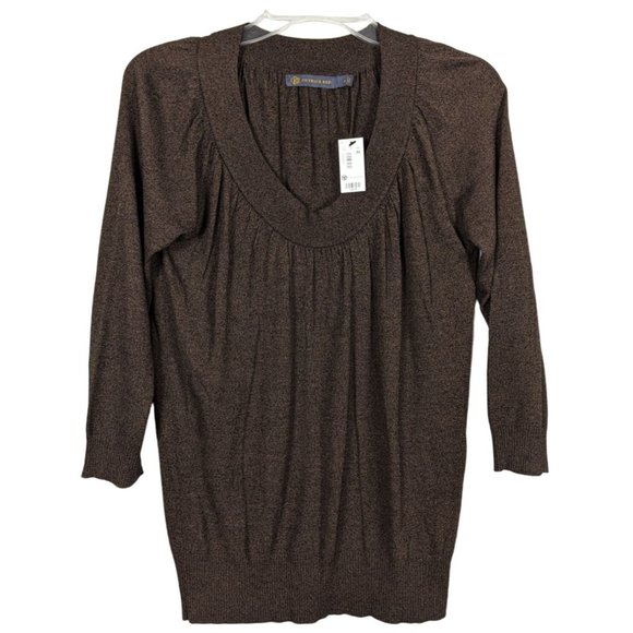 Outback Red 3/4" sleeves brown V neck brown light sweater‎ sz M - Picture 1 of 6